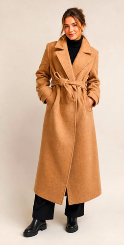 Damen mantel camel lang - h&m,