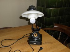 Vintage Siemens Tischlampe Schwarze Telefonlampe Upcycling Handmade