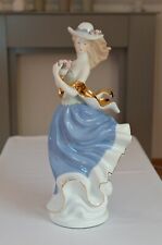 PMI Porzellan Figur Frau Lady Fiona mit Hut und Blumen Höhe ca. 46 cm 