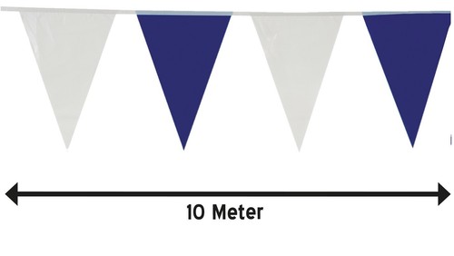 Wimpelkette blau weiß länge - blau-weiß,