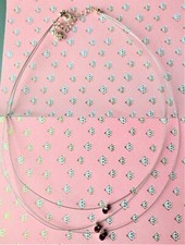 Süss ! leichte 3-reihige Kette - schwebender Strass rosa + pink .. Modeschmuck