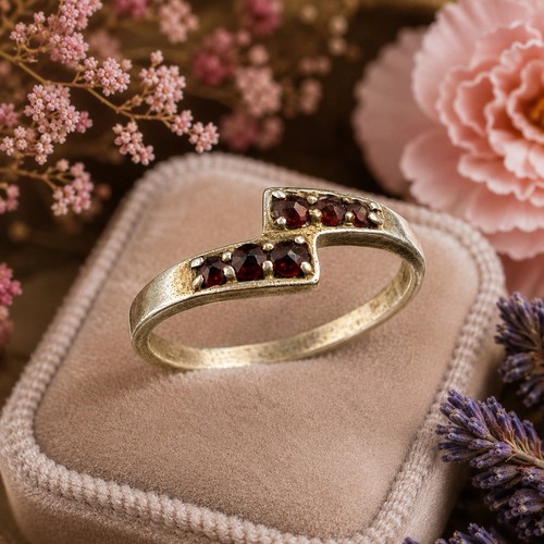 Antiker granat ring 900 silber - antiker,
