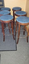 6 Barhocker, Holz mit Polstersitz, neu überzogen. Gebraucht aber gut erhalten.