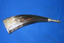 Altes Pulverhorn Pulverflasche Jagd Kuhhorn um 1900