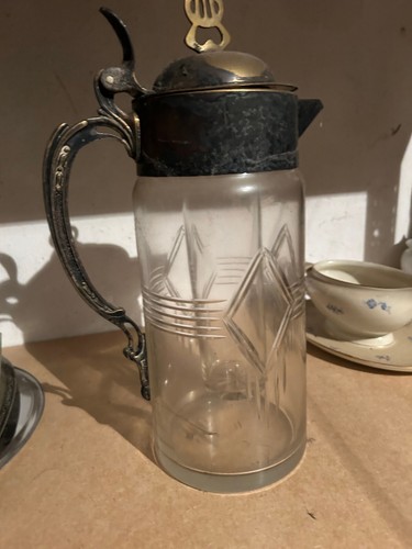Antike kristallkaraffe mit - antike,