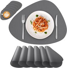 Tischsets Abwaschbar - 6er Set Platzsets Abwaschbar Oval mit 6er