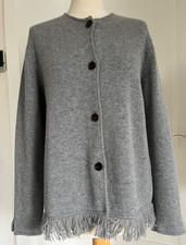 S. Marlon Cardigan dicke Strickjacke  mit Fransen Gr. M
