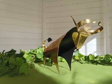 Stier figur mit Nasenring - aus Metall; Deko - Bull figurine with nose ring