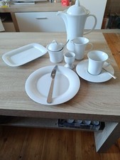 Frühstücksservice Königl. pr. Tettau "Jade" weiß uni 47 tlg. (10 Personen)