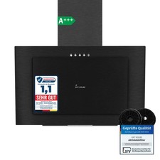 Dunstabzugshaube 60cm Umluft Abluft Kopffrei Wandhaube Schräghaube schwarz Metal