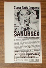 Seltene Werbung SANURSEX Sexual-Drüsen-Extrakt junger Stiere Potenzmittel 1980
