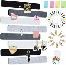 Vuzvuv 8 Stück Schwarz-Weiß-Graue Pinnwand Bar Streifen Korkplatte,Kleine Filz