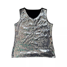 Pailletten Top Silber