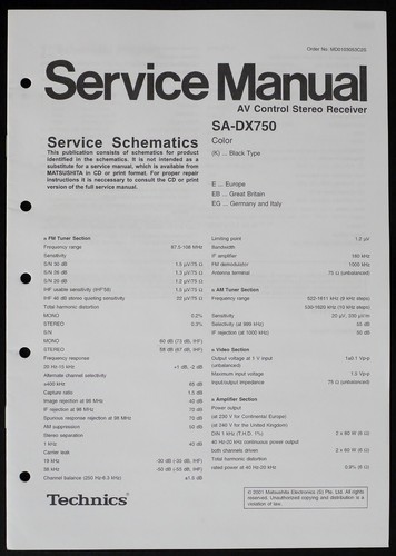 Original technics dx750 av - original, sa-dx750