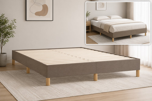 Bettgestell taupe 140x200 - bettgestell,