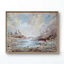 Acrylbild abstrakt landschaft - acrylbild,