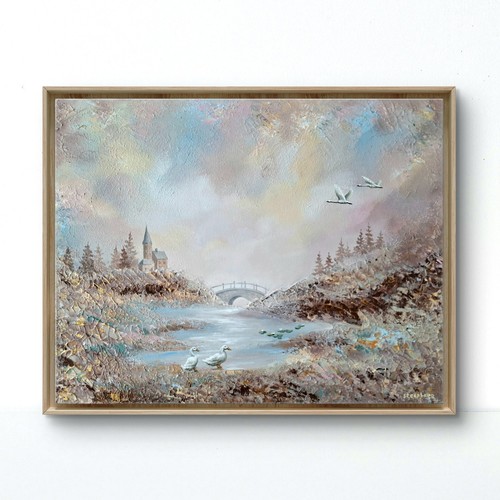 Acrylbild abstrakt landschaft - acrylbild,