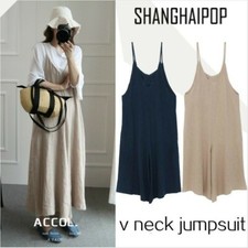 Damen Baumwolle Leinen Overall