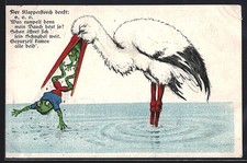 Künstler-AK Frösche springen