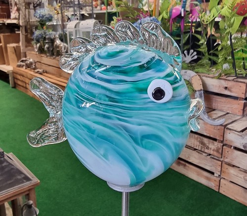 Gartenstecker glas fisch - gartenstecker,