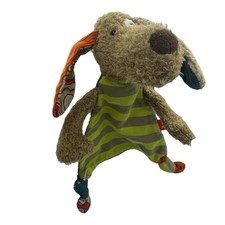 Sigikid Hund Dog Schmusetuch Kuscheltuch Schnuffeltuch braun grün gestreift 26cm