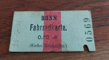 Fahrradkarte Fahrkarte Deutsche Reichsbahn von 1898 aus Bonn