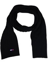 Tommy Jeans Damen Schal Strickschal TJW Flag Scarf Baumwolle Schwarz