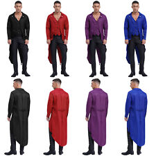 Herren Smoking Party Tailcoat Performance Jacke Karneval Mantel Vintage Bluse