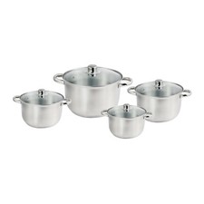 MichelinoEdelstahl Topfset Kasserolle Töpfe Set Kochtopf Glasdeckel Induktion