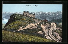 Rigi-Kulm, Bergbahn u. d. Alpen, Ansichtskarte 