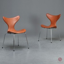 Fritz Hansen 3108 Lily Chair Leder Braun Arne Jacobsen Danish Design Chair TOP