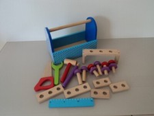Kinder-Werkzeugkiste aus Holz inkl. Zubehör ab 3 Jahre Holzspielzeug *TOP