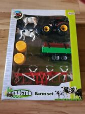 Kinder Spielzeug Farm Set Traktor Anhänger Tiere Zaun