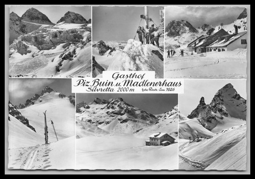 Ansichtskarte gasthof piz buin - ansichtskarte,