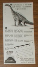 Seltene Werbung UNIBIND - Das Bindesystem unserer Zeit - Dinosaurier #2 1990