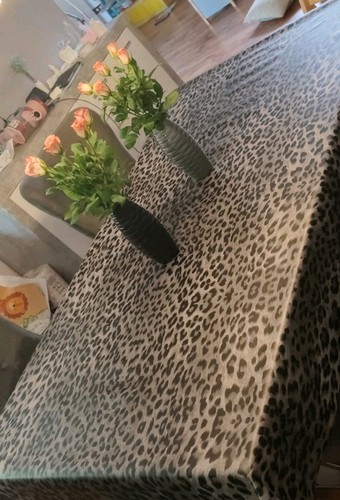 Tischdecke leopard leo - leopard, grau