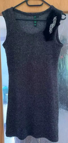 Kleid damen anthrazit perlen - anthrazit,