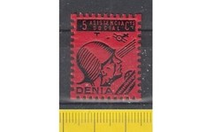 Vignette Spanien Asistencia Social Denia 5 cts. Soldat Flieger Militär Flugzeug