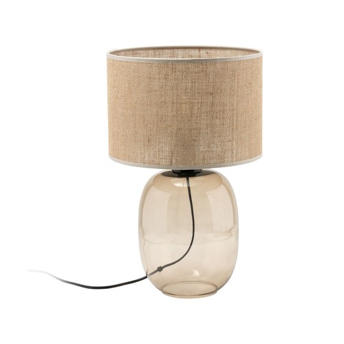 Tischleuchte rauchglas stoff - rauchglas,
