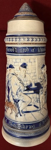 Bierseidel mit zinndeckel - bierseidel,
