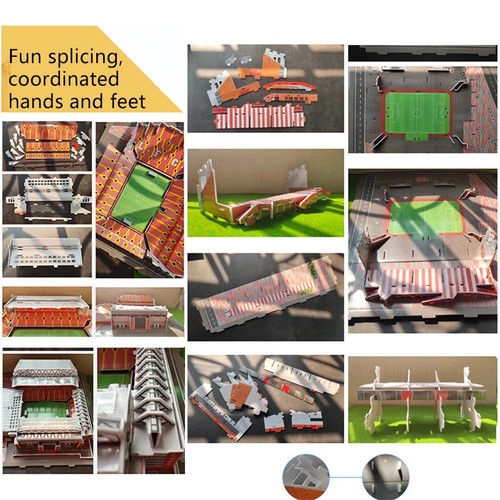Fußballplatz papierpuzzle - 3d,