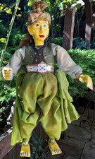 Marionette Theater Puppe Sri Lanka Ceylon alte Handarbeit 50cm Unikat Rarität