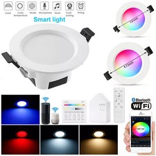 1-30er Set WIFI Bluetooth LED Einbaustrahler RGB+WW+CW 230V Einbau-Leuchten-Spot