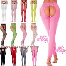 DE Damen Glänzende Leggings Cut Out Strumpfhose Shiny Stretch Lang Hosen Club