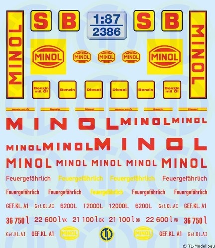 2386 minol beschriftungen - -,