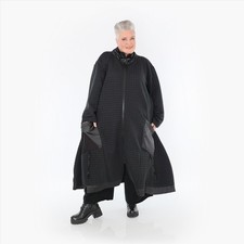 AKH  Jacquard Mantel Stoff-Mix EG 40,42,44,46,48,50,52 Farbe 7005: schwarz