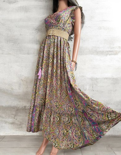 Luxus orient maxikleid gold - #,