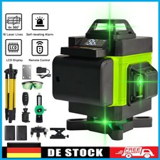 4D Laser Level 16 Line Grün Licht 360° Selbstnivellierend Kreuzlinienlaser 2Akku
