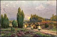 Heide Landschaft 1912 Künstlerkarte Medebach Brilon gelaufen Ak No.367