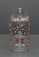 Alte Schnapsflasche * Emaille Malerei * Handarbeit (2)
